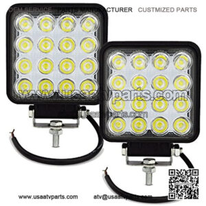 4 inch 48W Square Led Work Light Spot Light Off Road Lights for Boat Car 4WD SUV Truck ATV UTE F150 F250,2 Piece
