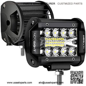 4 Inch Led Pod Lights 120W 12800 Lumens Light Bar Off Road Triple Row Super Bright Spot Flood Combo Driving Lights IP68 Waterproof for Golf Cart Jeep Boat Trucks ATV UTV