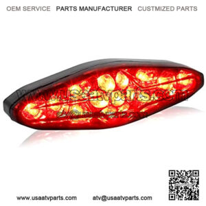Smoked Rear Tail Light LED Brake Taillight Universal Compatible with Dirt Bike ATV Honda Yamaha Suzuki Kawasaki