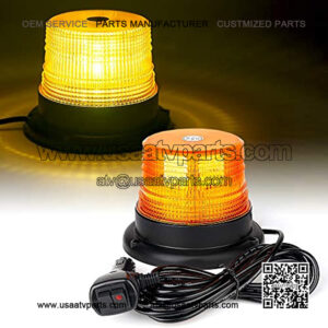 Amber LED Beacon Strobe Light, Forklift Rooftop Warning Flashing Caution Lights w/ Magnetic Base for Construction Vehicles, TowTrucks, Security Patrol, Postal, Golf Carts, UTV ATV, Snow Plows