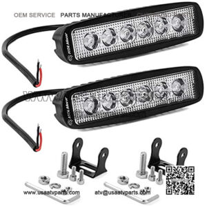 LED Light Bar 2PCS 18W 6 Inch Flood LED Work Light Pods Single Row Off Road Led Light Driving Light Fog Light Boat Light Waterproof SUV ATV 4WD Car Truck Golf Cart 12V 24V