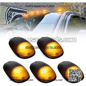 OPP ULITE Amber Cab Lights LED Marker Top Roof Running Lights, 5PCS Clear Lens 9-LED Bulbs Aftermarket Replacement, Compatible for Ford F150 F250 F350 Dodge Ram SUV Truck 4X4 ATV Offroad (DK018-Y)