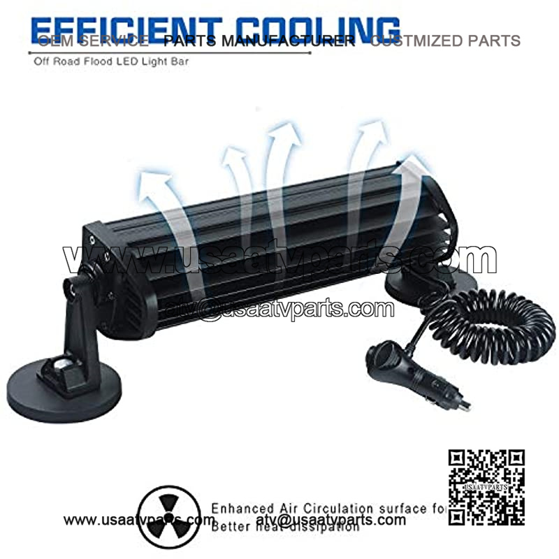 72W Led Light Bar Flood Light Magnetic Work Light Cigarette Lighter Waterproof Driving Light Off Road Light with Rocker Switch Wiring Harness for Ford Boat Light Truck SUV UTE ATV UTV 12V 24V - Image 5