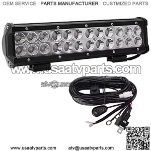 12" 72W Led Light Bar Flood Spot Combo Off-road Light Bar with 12V 40A On Off Power Switch Relay Wiring Harness For Truck,Car,ATV,SUV