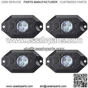 SUPAREE RGB LED Rock Light Kits -4 Pods 2nd-Gen with Bluetooth Controller Timing &Music Mode for Jeep Off Road Truck Car ATV SUV Vehicle Boat Interior