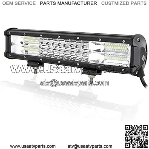15 Inch 216W Triple Row Flood Spot Combo Beam Led Bar Driving Boat Off Road Lights for Jeep SUV Truck ATVs (15 inch)