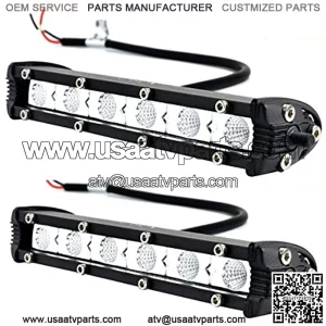 7" Off Road Light Bar Ultra-Slim 18W Cree LED Fog/Driving/Work Flood Light Compatible with Trucks ATV SUV Cars Bumper Rock + Mounting Brackets (2pcs/Set,7 inch 18W)