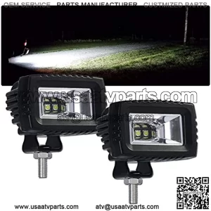 Led Pod Lights, 2Pcs 2.8 Inch 20W Flood Cree Off Road Backup Driving Lights Fog Lamp Rear Bumpers Signal Reverse Light Bars Compatible with Trucks Jeep Motorcycle ATV UTV SUV Tacoma