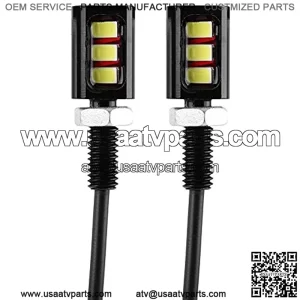 2Pcs 12V Motorcycle License Plate Light Lamp, Universal Car Auto 3 LED Motorcycle Waterproof Screw Bolt Lights for Car Truck ATV Motorcycle Bike SUV RV(White)