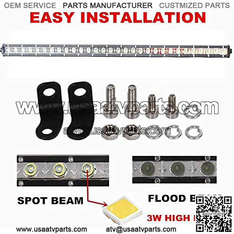 32 Inch 90w Led Light Bar Led Work Light Thin Slim Mini Spot Flood Combo Beam On Grill Front Back Bumper Backup Led Driving Lights Fog Lights Offroad Lights SUV ATV Truck Boat Lighting - Image 3