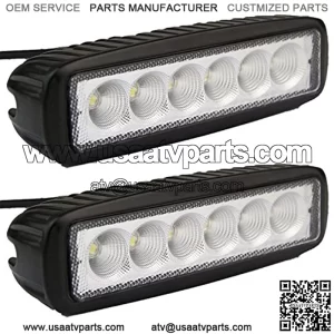 Led Light Bar, 2PCS 18W Flood Led Driving Lights Off Road Waterproof Bar Fog Work Pickup Lamp for ATV, SUV, Boat, Jeep, Truck