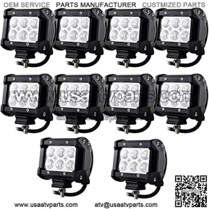 10Pcs 4 inch Led Work Light Bar 27W 2200LM Driving Pods Flood Beam Work Lamp for Jeep Off-Road SUV Boat 4X4 JK 4Wd Truck 12V-24V