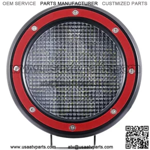 1PC Red 5 Inch Round LED Offroad Flood Light 51W 5100lm LED Pods Lights Off Road Work Fog Driving Bumper Roof Bar for Truck Tractor Hunters SUV ATV UTV Car Pickup