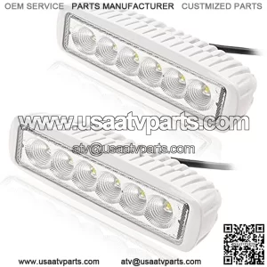 Slim 2 Pack 18W Off Road Led Work Light Bar 6.2 Inches 6500K LED Flood Light Bar for ATV SUV Jeep Boat Truck White