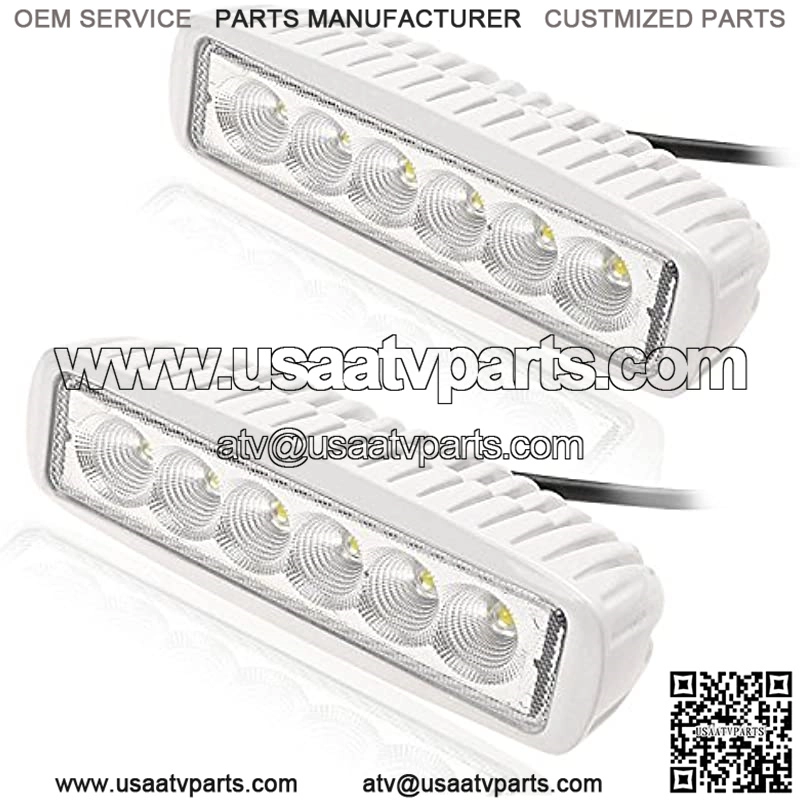 Slim 2 Pack 18W Off Road Led Work Light Bar 6.2 Inches 6500K LED Flood Light Bar for ATV SUV Jeep Boat Truck White