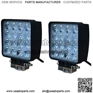 2 PCS 4 Inch 48W Led Work Light Square Spot Flood Led Driving Lights Fog Lights Offroad Lights Suv Atv 4x4 Truck Boat Lighting
