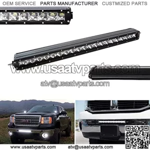 21-Inch 100W CREE Single-Row Slim LED Light Bar Compatible With Jeep Truck Off-Road 4x4 ATV SUV (Spot Beam Pattern)