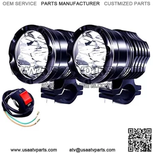 Motorcycle Led Driving Lights, 2x High/Low/Strobe Bicycle Dirt Bike Spotlights With Switch 12V 24V 40W