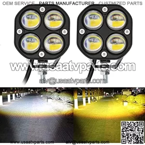 LED Pod Lights Driving Fog Lights Amber/Yellow White Dual Color 2Pcs 40W 3Inch LED Driving OffRoad Lights Work Auxiliary Lights Ditch Lights Fit for Motorcycle Truck Car SUV ATV Boat pickups Tractor