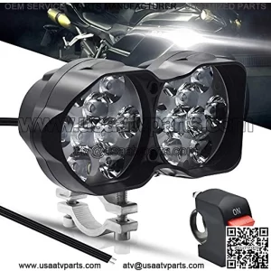 Motorcycle Driving Lights 3000LM Super Bright 18SMD Chips Sport Lights Waterproof for Cars ATV Bike Yamaha UTV Truck Boat DC9-85V,Xenon White.(1-Pack).