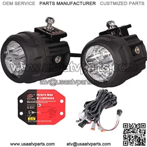 HOUSE TUNING LED Spot Light Kit - 2 Pack, 3 inch Round LED Accessory Lights with Wiring Harness ,LED Fog Light for Utv ATV Motorcycle Trucks Off Road (80W Spot - 3" Round)