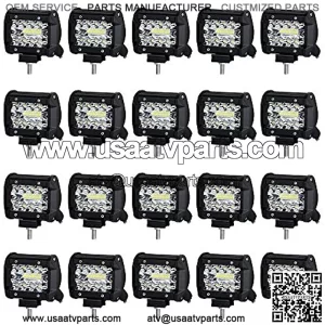 LED Pods, Turboo 4 Inch 60W LED Light Bar, 12000LM Spot Flood Combo Off Road Light Triple Row LED Work Light Driving Fog Lamps for Pickup Truck Jeep ATV UTV SUV Boat Light