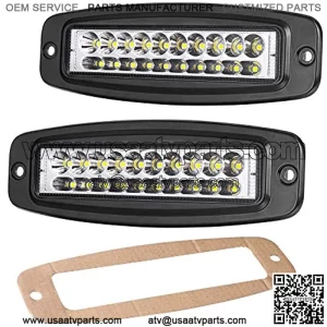 Flush Mount LED Lights, OFFROADTOWN 2Pcs 7" 48W Flush Driving Lights Spot LED Work Light Bar Off Road Waterproof Fog Lights for Truck UTV ATV Boat 4x4 Boat Grill Mount