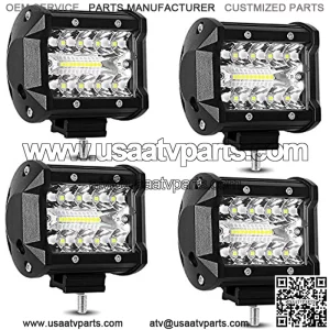 4 LED Pods,LED 4 Inch Light 60W LED Pods 4 Pack ATV Light Bar LED Work Lights Spot Flood Combo Offroad Driving Lights Fog Lamp for Jeep ATV Truck Boat,4PCS (FedEx,UPS)