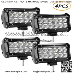 7 Inch LED Light Bar 4 X 36w 3600 Lumens, YEEGO Cree LED Flood Lights for Off-Road Rv ATV SUV Boat Truck SUV ATV Tractor Pickup Lighting (4Pack-36W Flood Light)