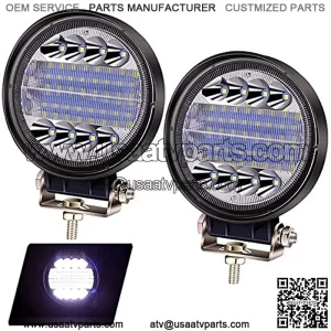 Ourbest Round Roof Lights 4.5 Inch, 2PCS 96W Off Road Driving Lights Spot Flood Combo Roof Lights for Tractor Offroad ATV Pickup Boat (2Pcs)