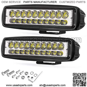 LED Light Bar, Wayup 2Pcs 80W 6 Inch LED Work Light Pods Spot Beam Off Road Driving Light Slim Dual Row Fog Light Waterproof for Trucks ATV UTV SUV Car Boat Golf Cart