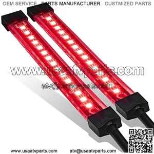 2pc 5" Red LED Motorcycle Turn Signal & Brake Tail Light Strip Kit [IP68 Waterproof] [Single Row] [50% Running Light] [100% Brake/Turn Signals] Flexible Tail Light Strip for Motorcycle Trailer ATV