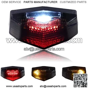 Universal Motorcycle LED Tail Lights, Integrated with Turn Signals ATV Brake Taillights for Honda, Dirt Bike, Street Racing, Harley, Scooter, Kawasaki, Yamaha