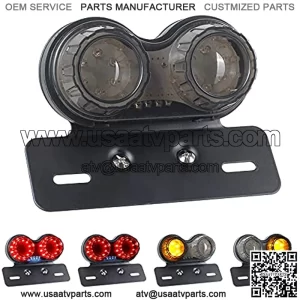 LED Motorcycle Tail Light Integrated Brake Turn Signals License Plate Lights Universal Rear Taillight Compatible with Honda Kawasaki Yamaha Suzuki Bobber Cruiser Chopper Cafe Racer