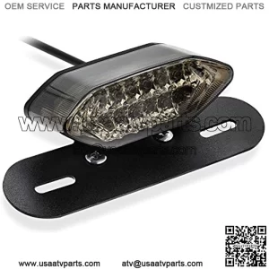 FEIFEIER 12V Motorcycle Integrated Brake Tail Light Turn Signals License Plate Bracket LED Universal Motorcycle Tail Light (Black Bracket Smoked Cover)