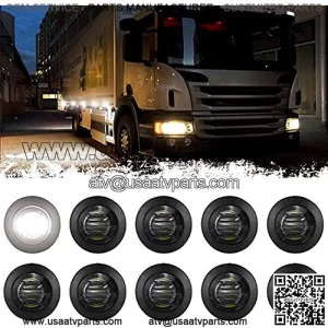 Luces LED redondas de 3/4 pulgadas para marcador lateral, marcador de se al de giro, luz de ojal impermeable para camioneta, remolque, camin, coche, autobs, Wrangler, furgoneta, RV, ATV, UTV, 10 pie