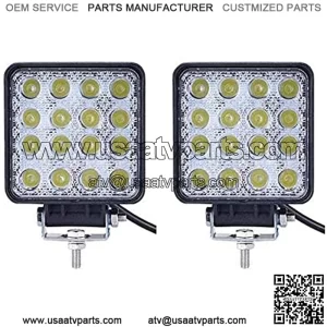 SeeSoon Barra de luz LED, 2 Piezas de 48W, Vainas de luz LED,Luces LED cuadradasLuces TodoterLuces LED aptas para Camiones Vehculo TodoterATV SUV UTV 4WD Jeep Barco Tractor/Spot (2)