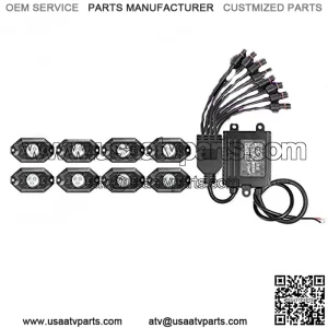 SWATOW - Luces LED de nen multicolor 4 x 4 con control Bluetooth, luces para debajo del coche, luces de roca para camin, Jeep, coche, ATV, UTV RZR