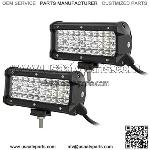 Barra de luz LED, 2 piezas de 7 pulgadas 120 W Quad Row Spot LED Offroad Driving Work Lights Fog Lamp Boat Lights para 4x4 4WD Truck ATV UTV SUV Vehculos 12V 24V