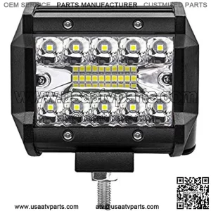 Barra de luz ledes de 10.2 cm y 60 W, haz de luz de manejo con niebla fuera de la carretera luces de triple fila impermeable luces de trabajo para bal ATV UTV SUV barco