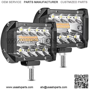 BEAMPLUS+ Barra de Luz LED 2 Piezas 3 Pulgada 60W 6000Lm Luces Combinadas Spot Flood Duallys LED TodoterLuces de Conduccin para Camionetas ATV UTV 4x4 SUV 12-24V LED Light Bar IP68 Impermeable