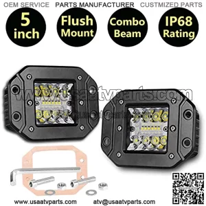 Moso LED - LED de montaje empotrado, 12.7 cm, 80 W de luz LED de conduccin, combo de haz de luz puntual y amplio, luz antiniebla impermeable, luz de trabajo, para carretera, para camiones ATV UTV SUV