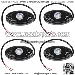 4 Piezas Rock Lights 4-Pod para Jeep Offroad Truck UTV ATV Boat Underbody Light (Azul)
