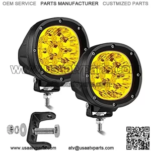 2 unidades de luces LED antiniebla de conducci??n LED de 4 pulgadas, 90 W, barra de luz LED redonda todoterpara camiones, camionetas, SUV, ATV, UTV 4×4 Wrangler