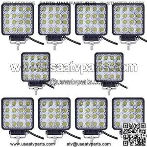 SeeSoon Barra de luz LED,10 Piezas de 48W, Vainas de luz LED,Luces LED cuadradasLuces TodoterLuces LED aptas para Camiones Vehculo TodoterATV SUV UTV 4WD Jeep Barco Tractor/Spot (10)