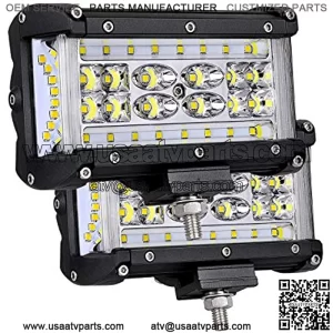 LED Pods, Moso LED 5 inch Dually Sided Side Shooter Quad Row LED Fog Lights LED Spot Flood Combo Light Bar Waterproof Off Road Light LED Work Light for Truck UTV ATVs SUV Boat, 3 Years Warranty