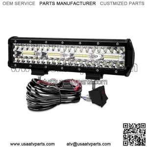 12/14" 240W Front Bumper LED Light Bar Combo Driving For Club Car EZGO Golf Cart