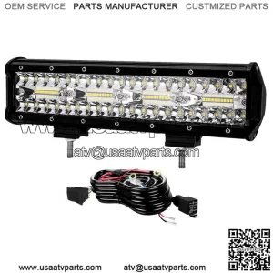 12" 240W Upper Bumper Led Light Bar+Wiring Kit for Club Car EZGO Golf Cart 13"