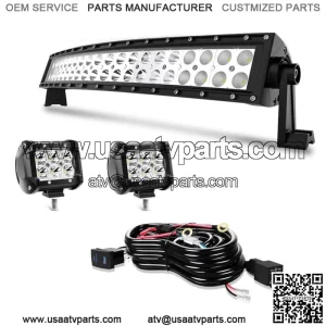 20" 22inch Bumper Led Light Bar + Wiring Kit For Club Car EZGO Yamaha Golf Cart