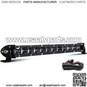 14" inch Single Row Bumper Led Light Bar + Wiring Kit For Club Car Golf Cart